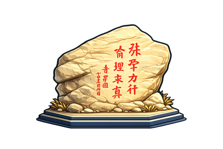 沈阳化工大学校训石地标插画